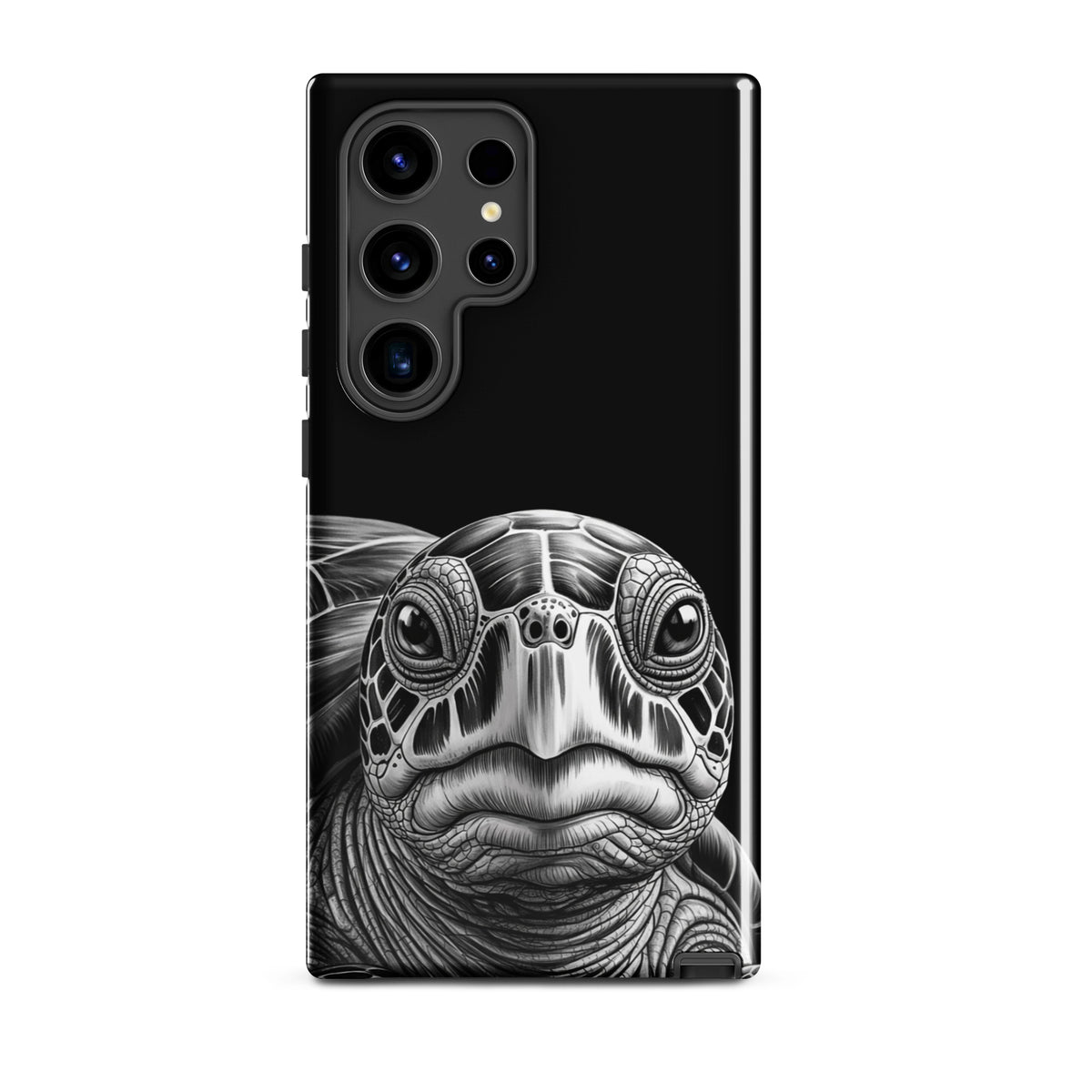Phone Case for Samsung Galaxy with black and white sea turtle design