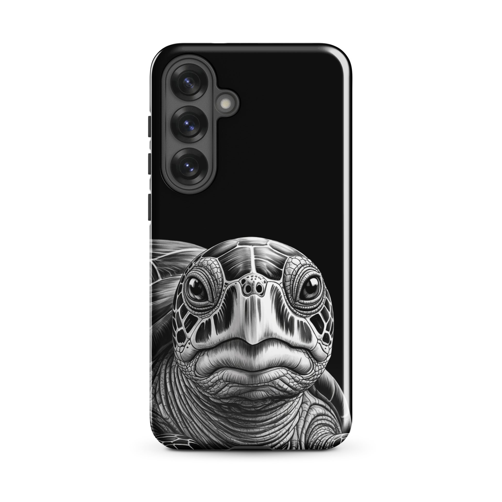 Phone Case for Samsung Galaxy with ancient sea turtle design, featuring detailed pencil sketch for stylish protection.