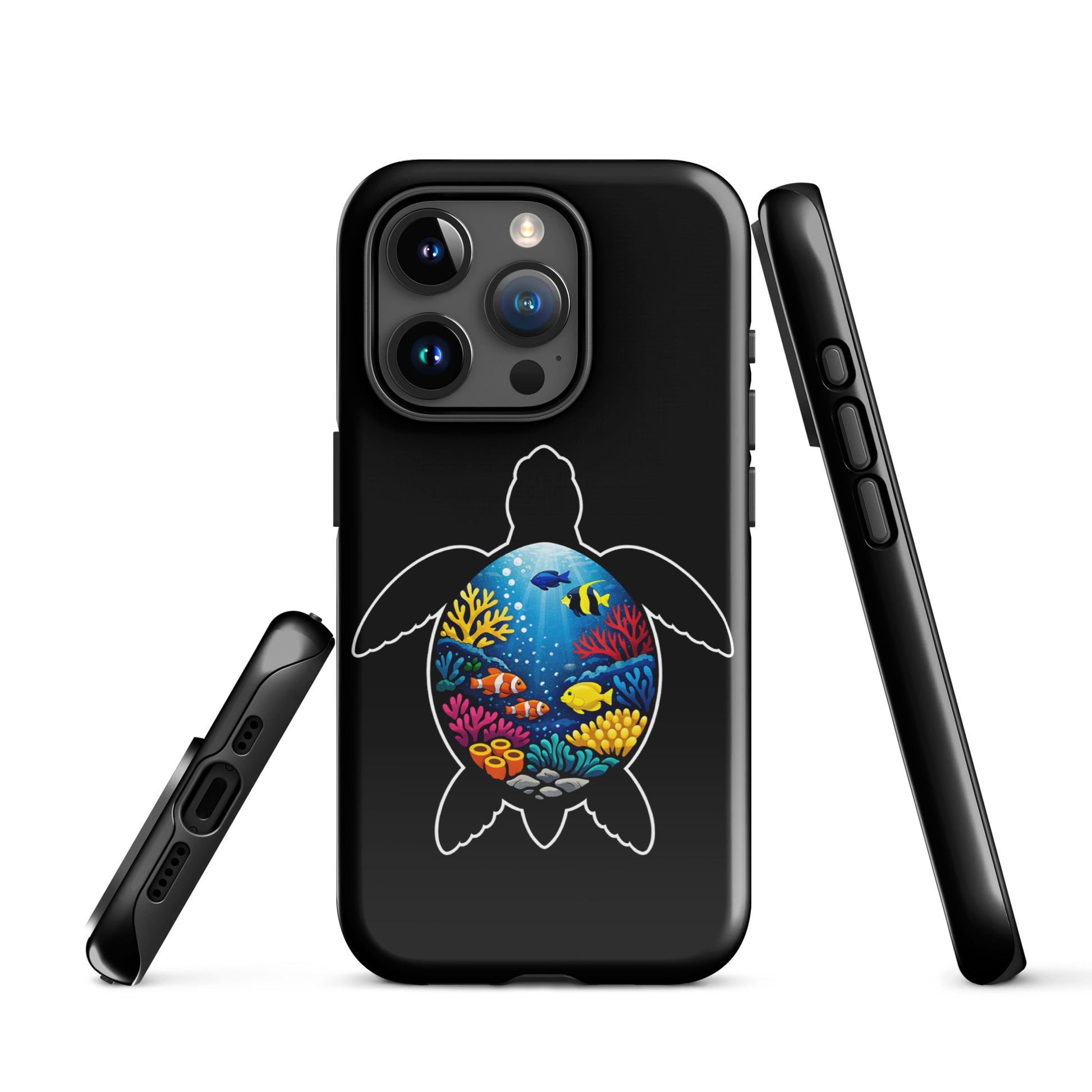 Phone Case featuring sea turtle and coral reef design for iPhone
