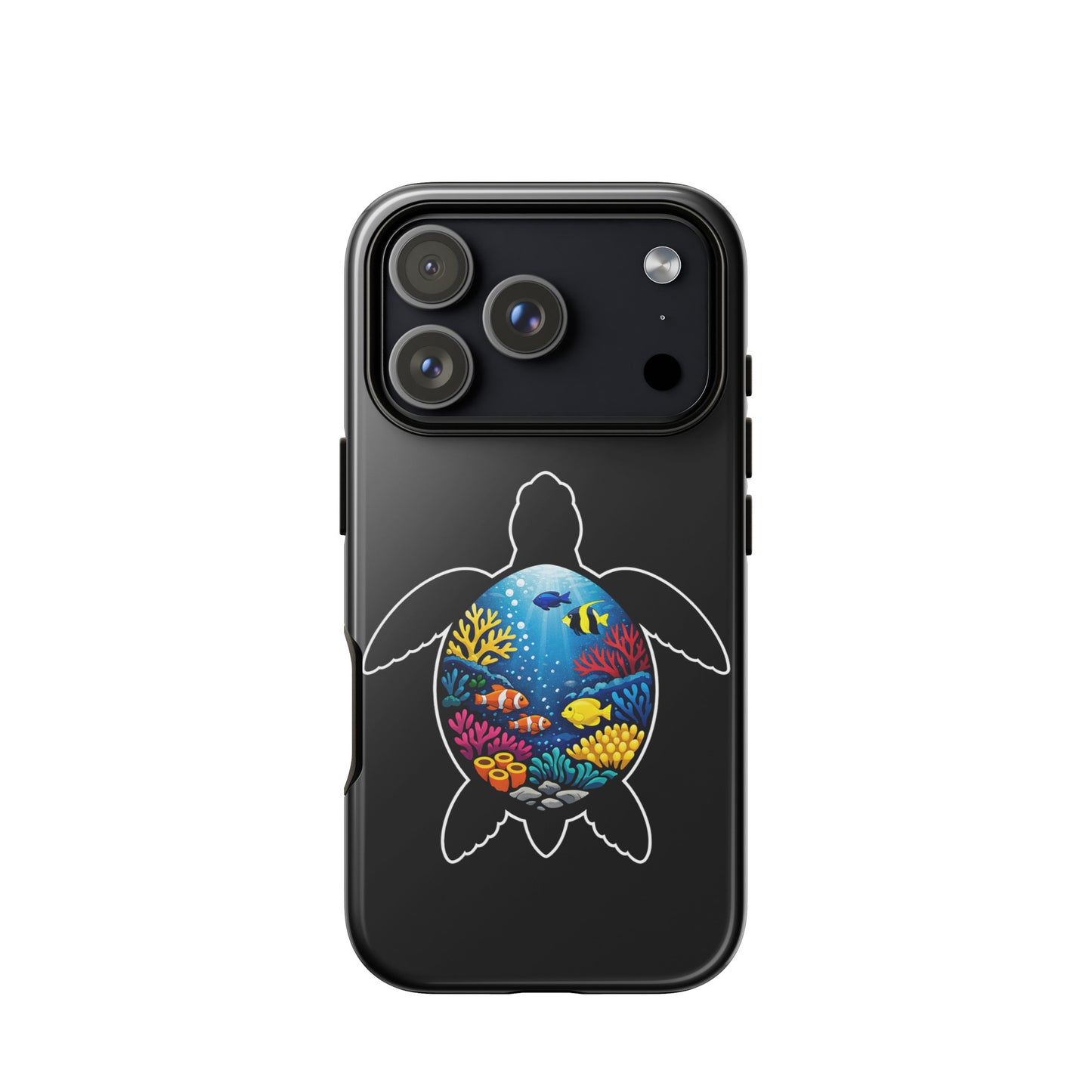Phone Case for iPhone with vibrant sea turtle reef design, offering style and protection with marine life art.