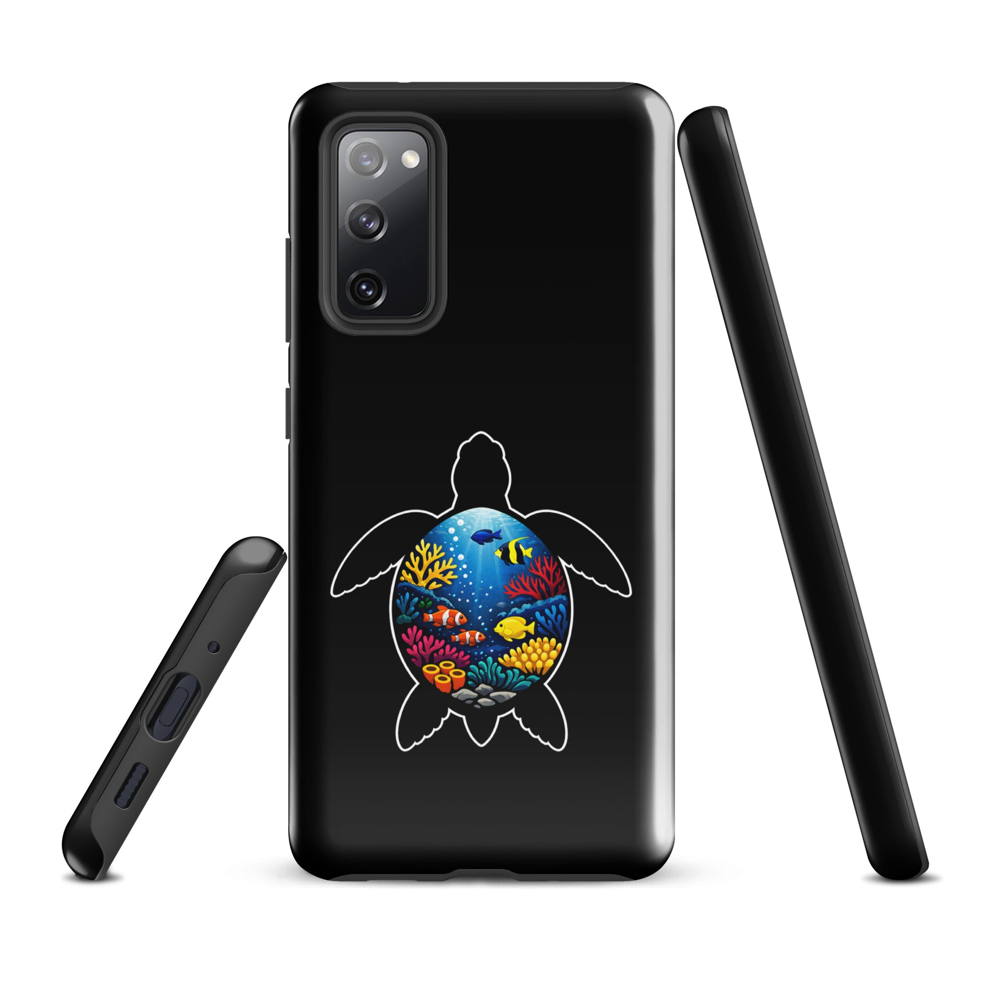 Phone Case for Samsung Galaxy with sea turtle and coral reef design, offering style and protection for marine life lovers.