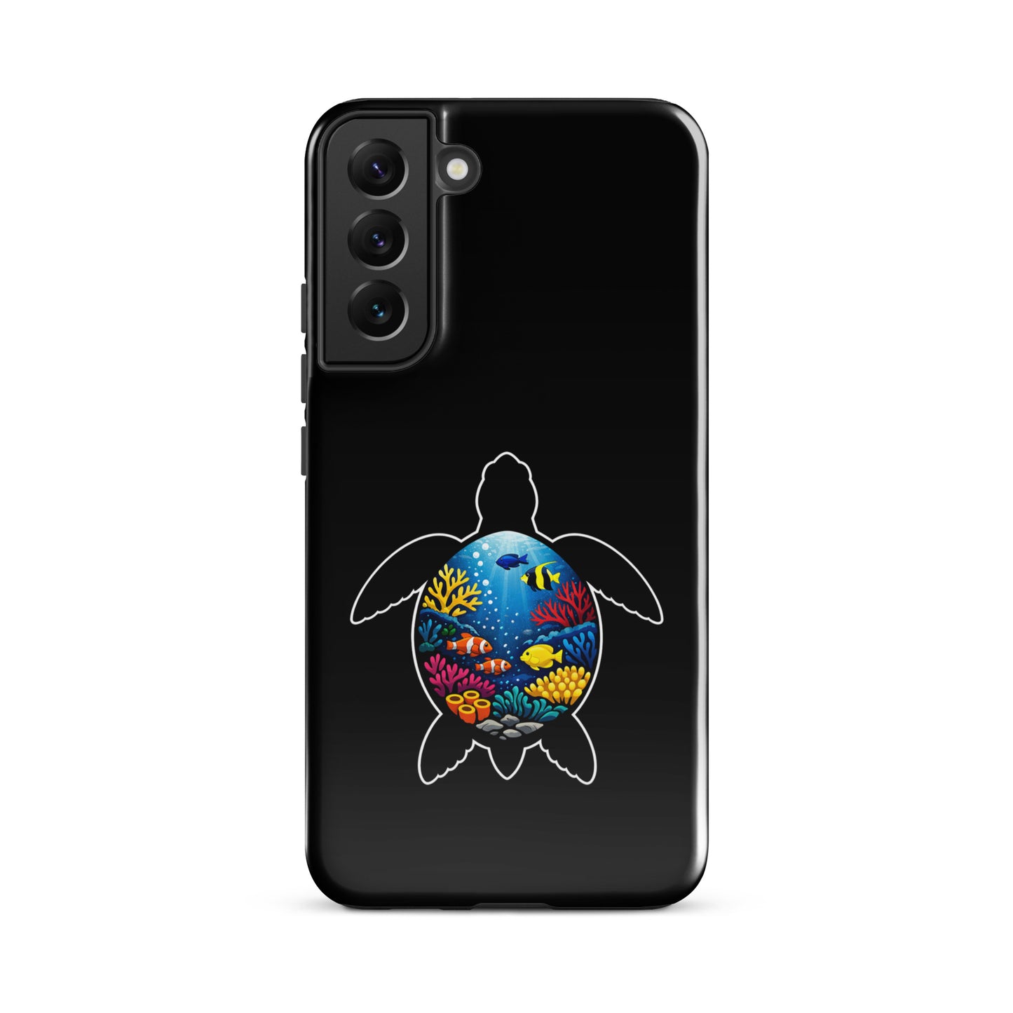 Phone Case for Samsung Galaxy featuring vibrant sea turtle reef design, ideal for marine life enthusiasts seeking style and protection.