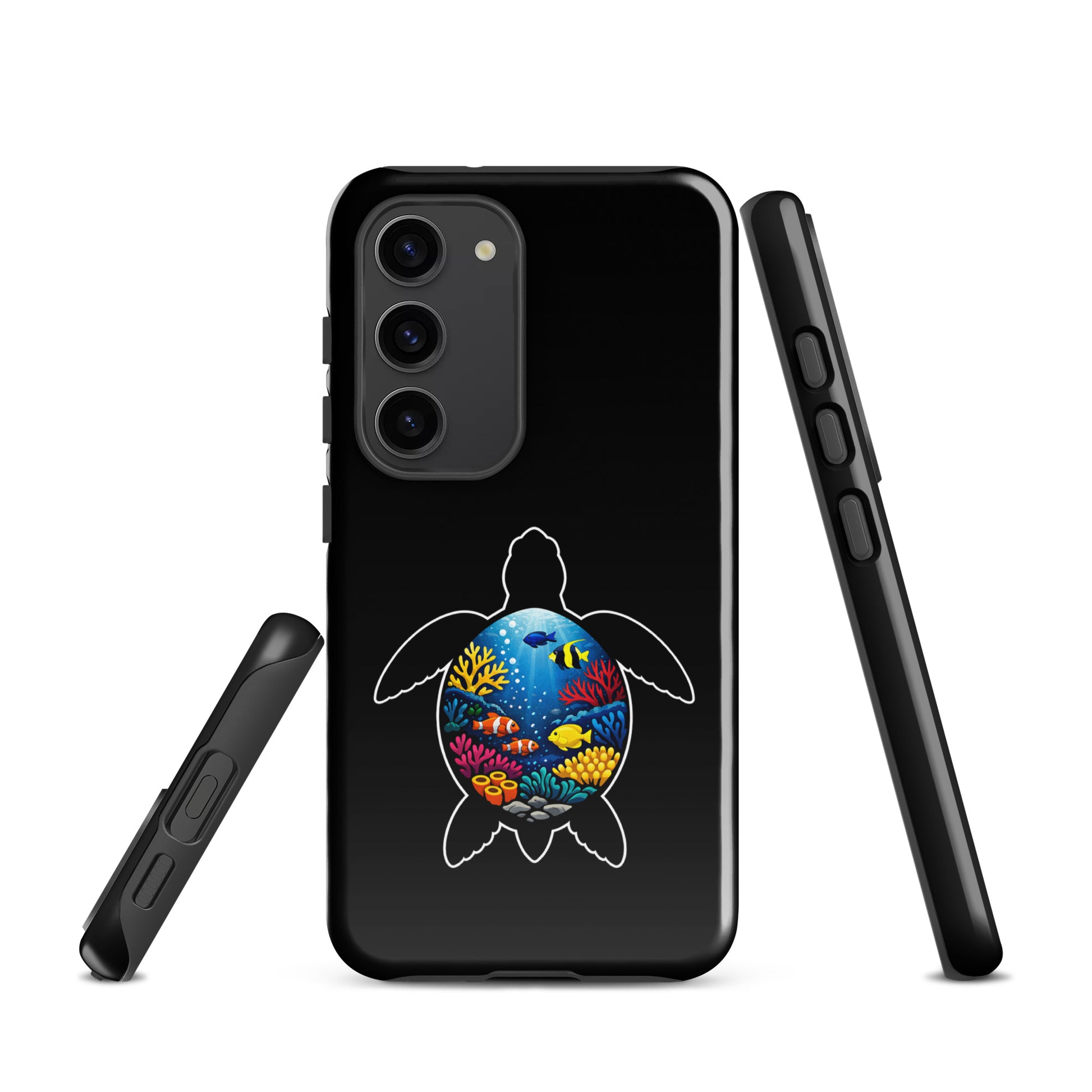 Phone Case for Samsung Galaxy with vibrant sea turtle and coral reef design