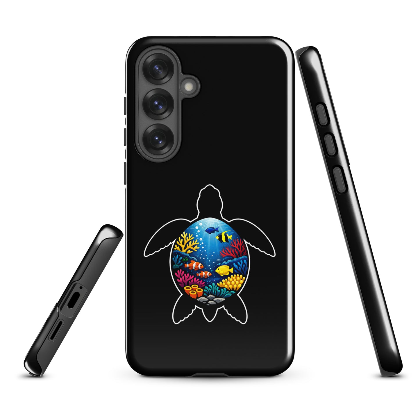 Phone Case for Samsung Galaxy featuring vibrant sea turtle reef design for style and premium protection.