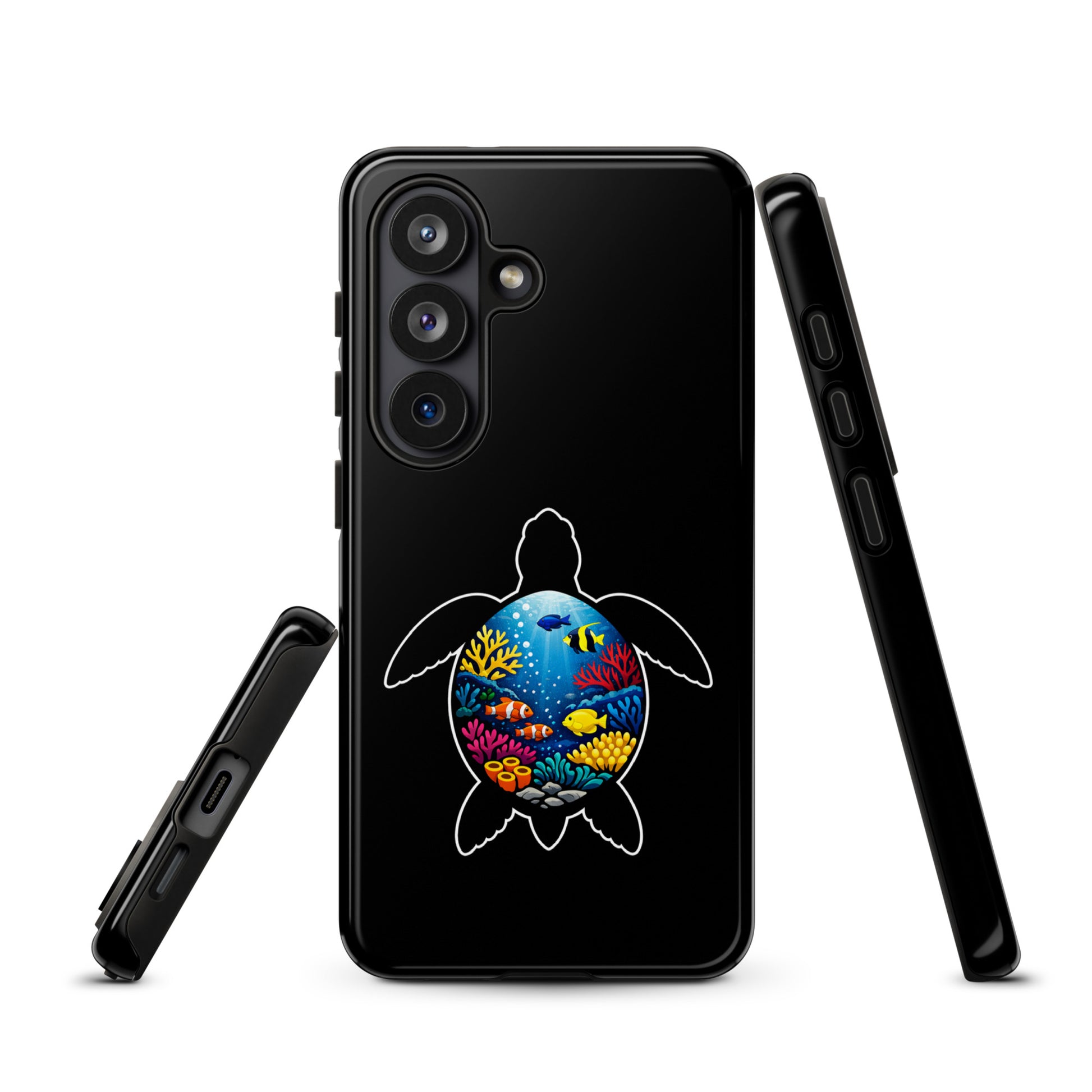 Phone Case for Samsung Galaxy featuring vibrant sea turtle reef design, offering style and protection for marine life enthusiasts.