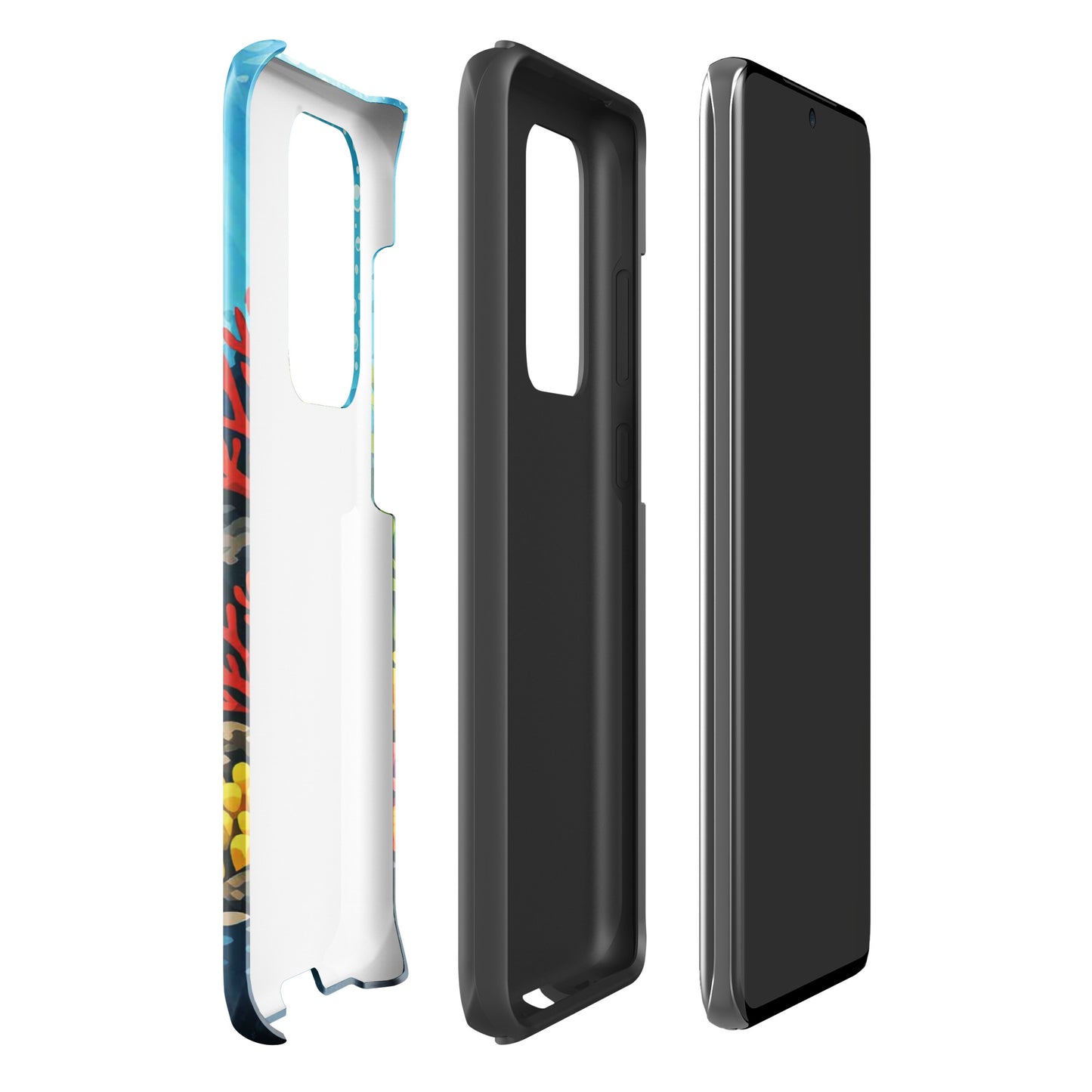 phone case for Samsung Galaxy with vibrant sea turtle and coral reef design