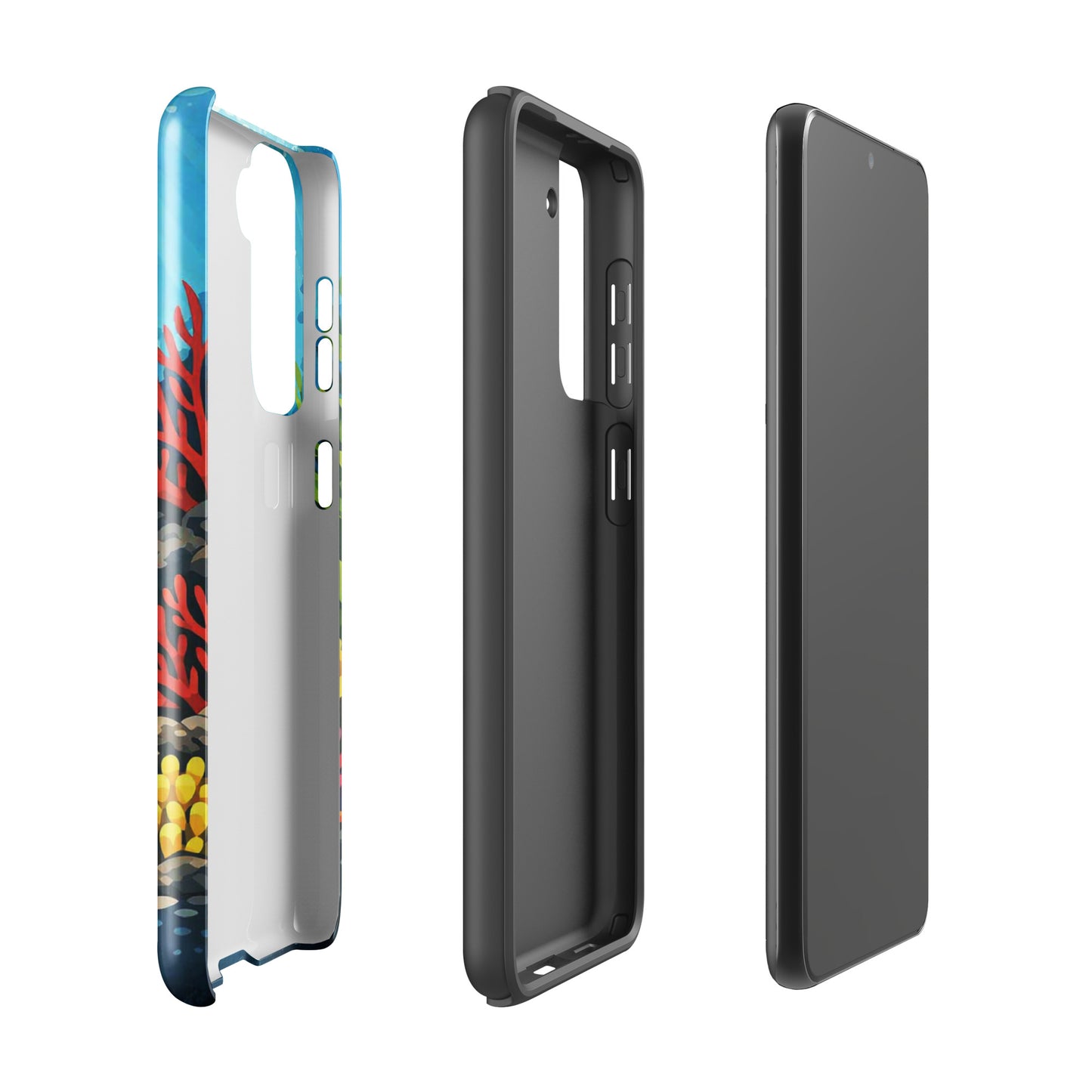 Phone case with vibrant sea turtle and coral reef design for Samsung Galaxy