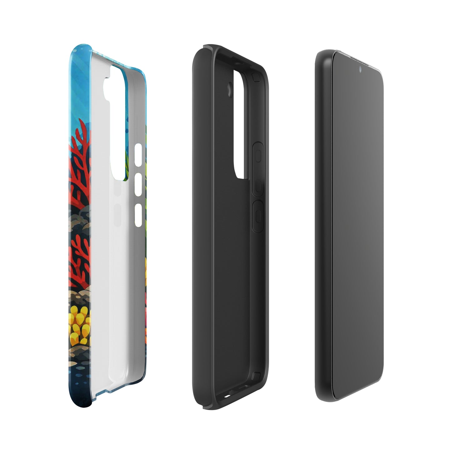 phone case for Samsung Galaxy with sea turtle and coral reef design