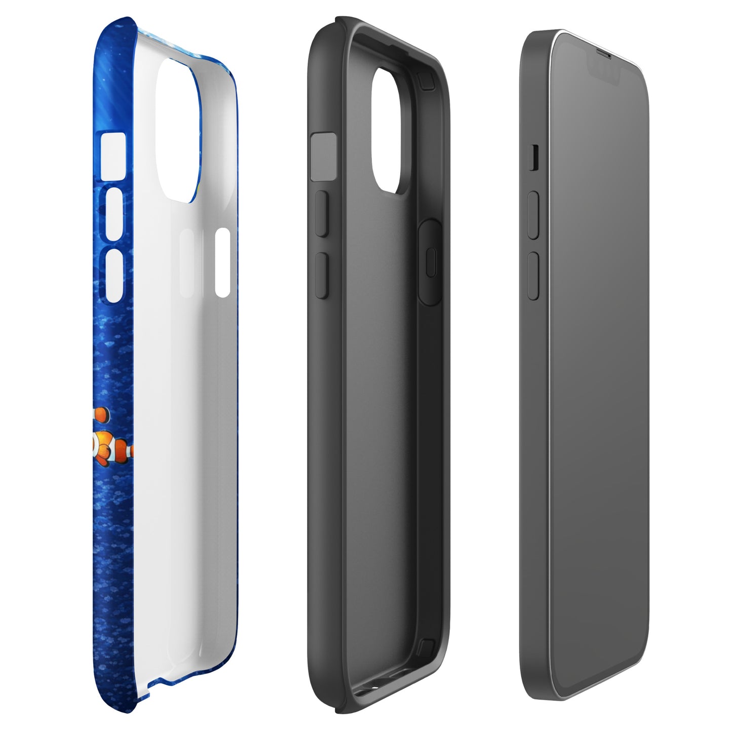 Phone Case for iPhone with sea turtle reef design, dual-layer protection