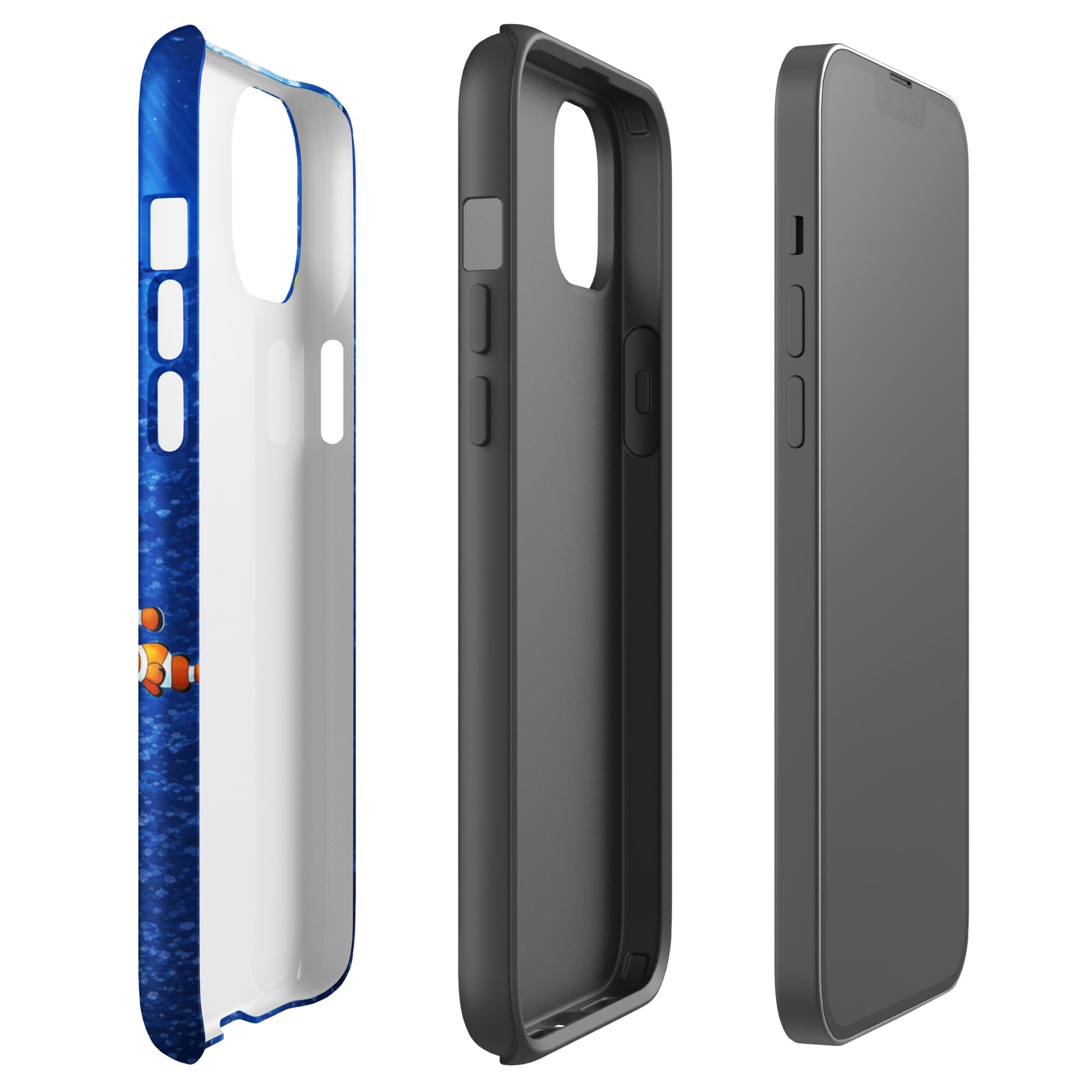 Phone Case for iPhone with sea turtle reef design, dual-layer protection
