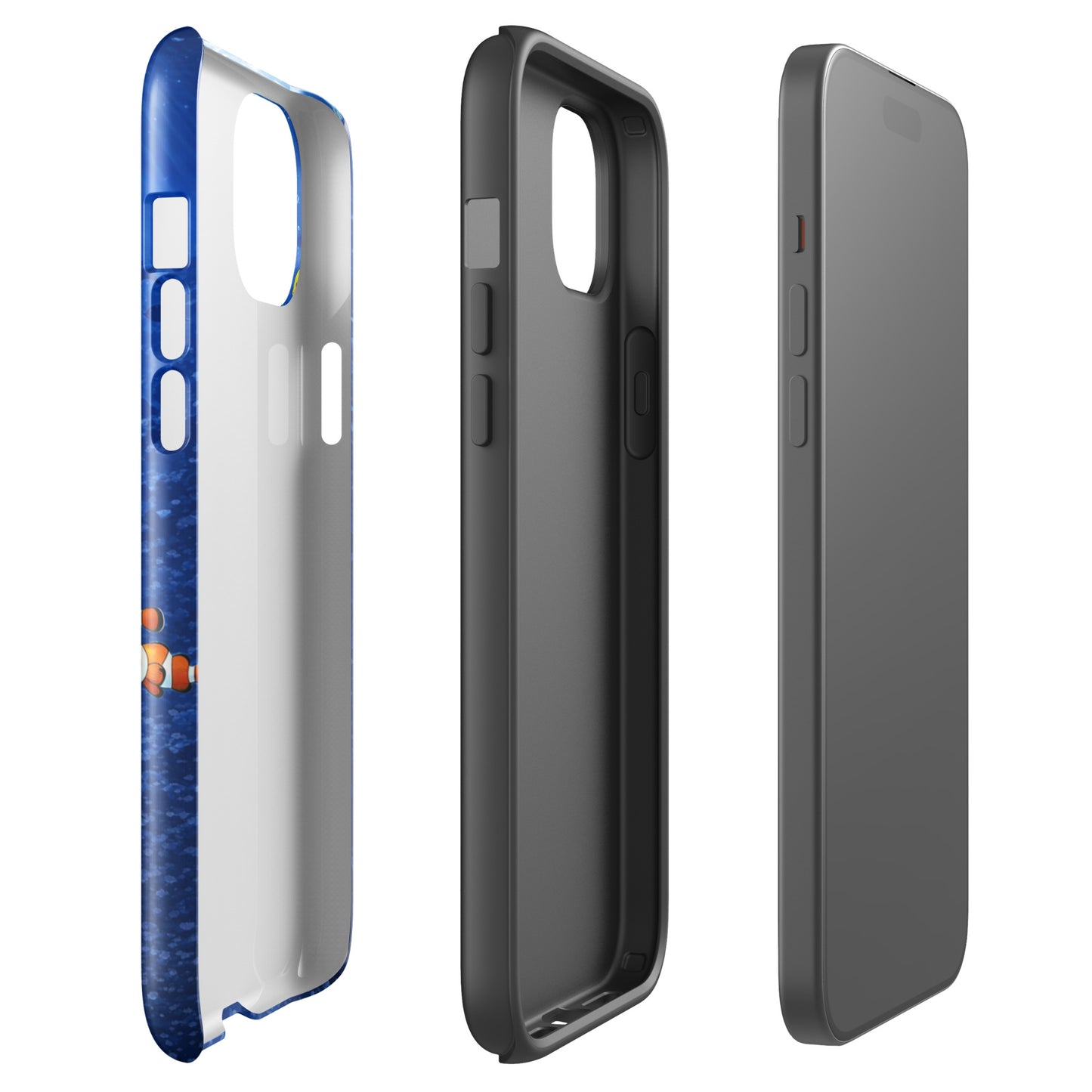 Phone Case for iPhone with sea turtle reef design, showcasing dual-layer protection and vibrant ocean theme.