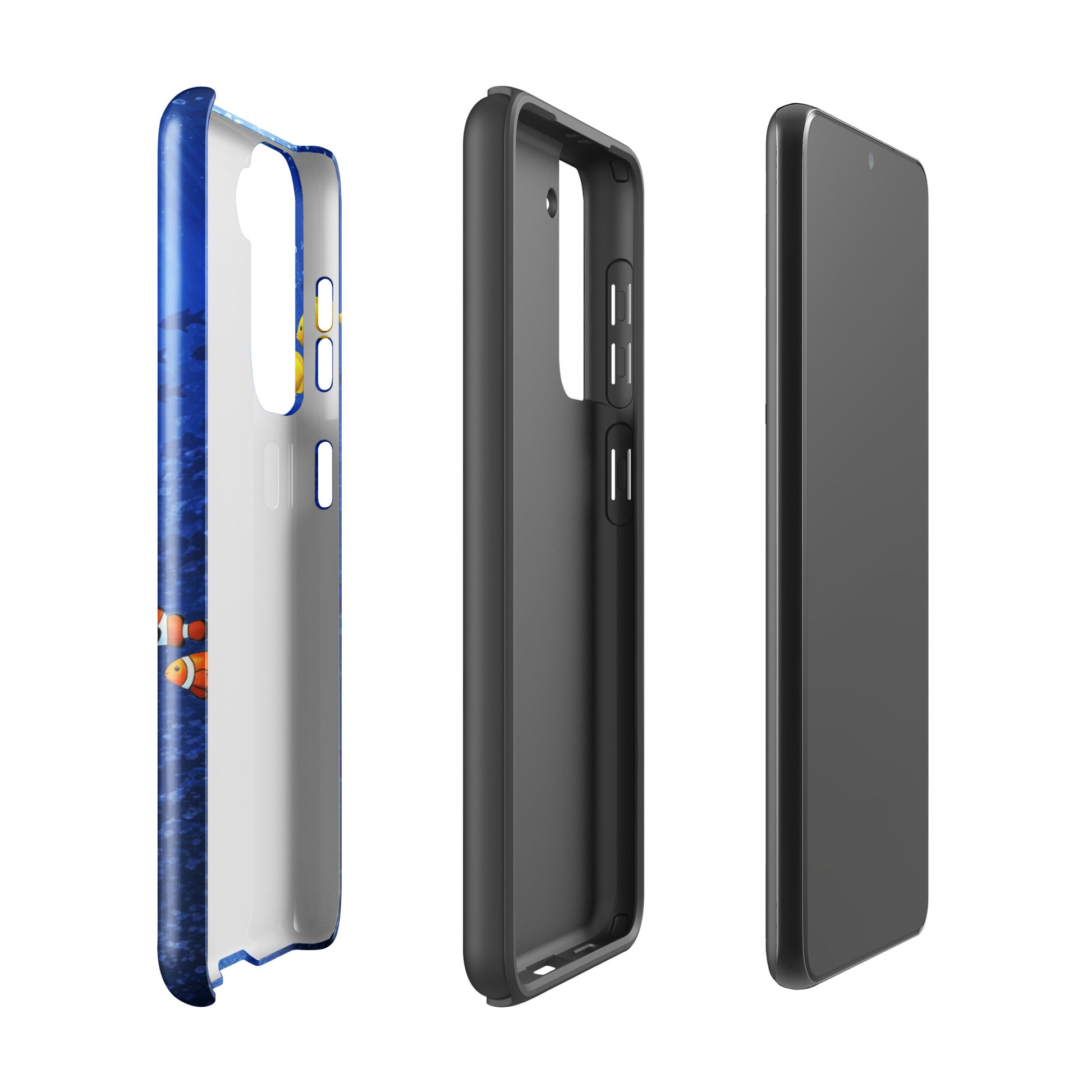 Phone Case for Samsung Galaxy featuring sea turtle reef design, dual-layer protection, showcases underwater elegance.