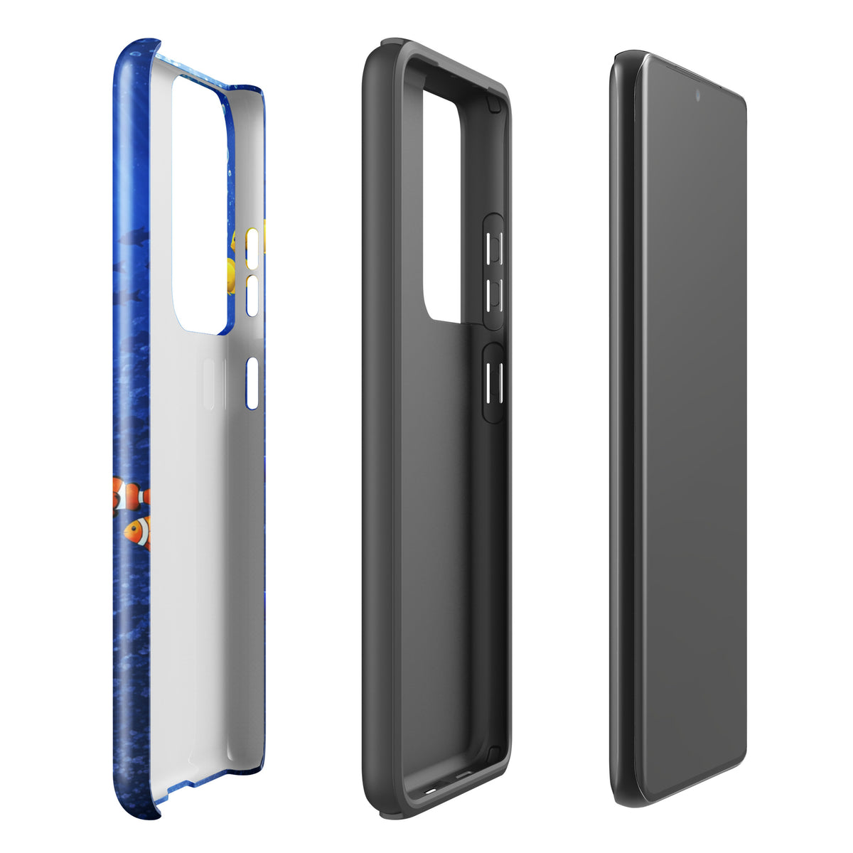 Phone Case for Samsung Galaxy with sea turtle design, dual-layer protection, showcasing marine elegance in deep blue hues.