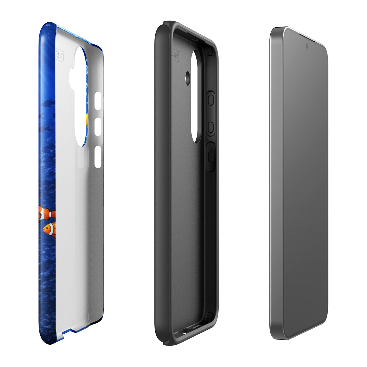 Phone Case for Samsung Galaxy featuring sea turtle design with dual-layer protection against deep blue background.