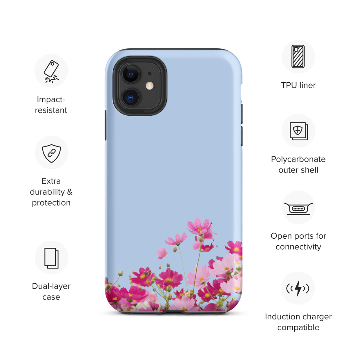 Phone Case for iPhone with Blooming Floral Charm (xx212)