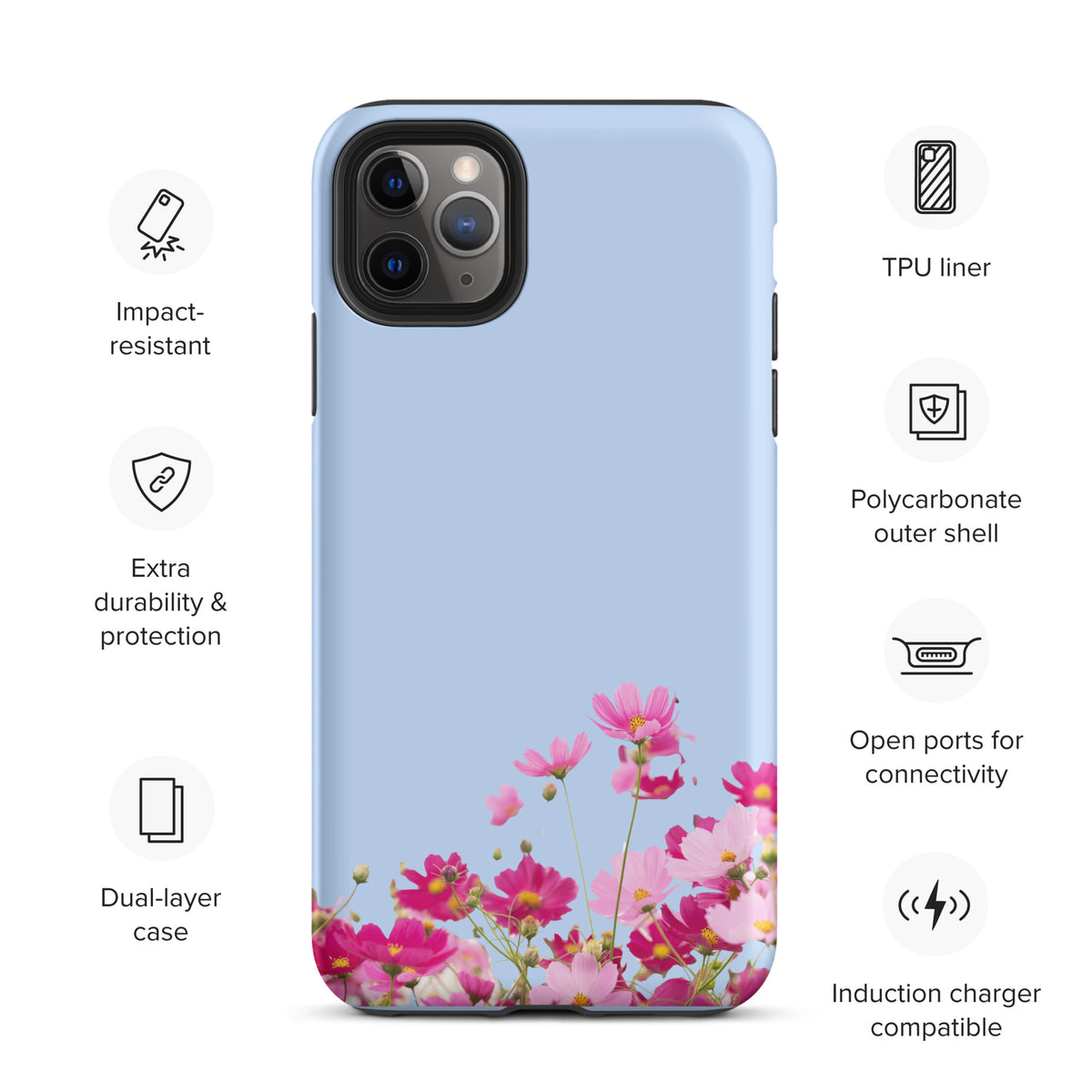Phone Case for iPhone with Blooming Floral Charm (xx212)