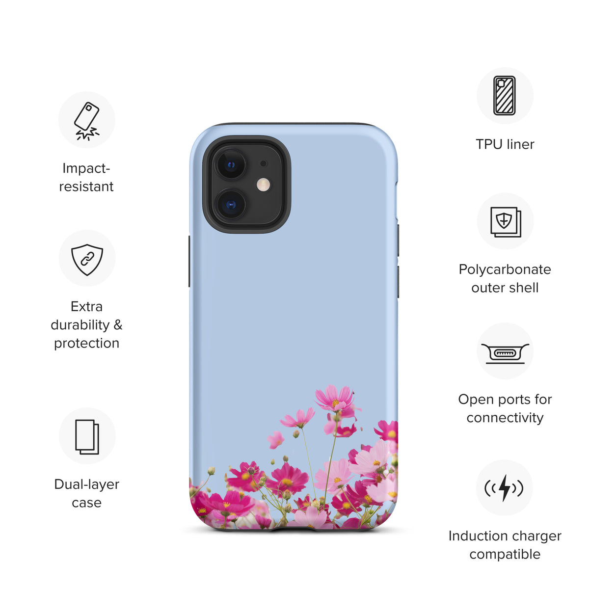 Phone Case for iPhone with Blooming Floral Charm (xx212)