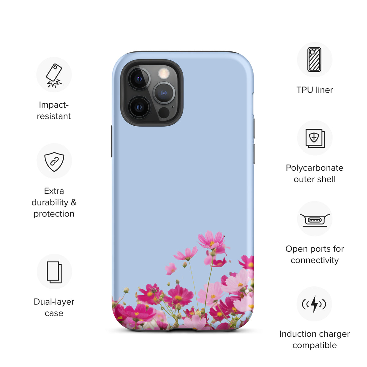 Phone Case for iPhone with Blooming Floral Charm (xx212)