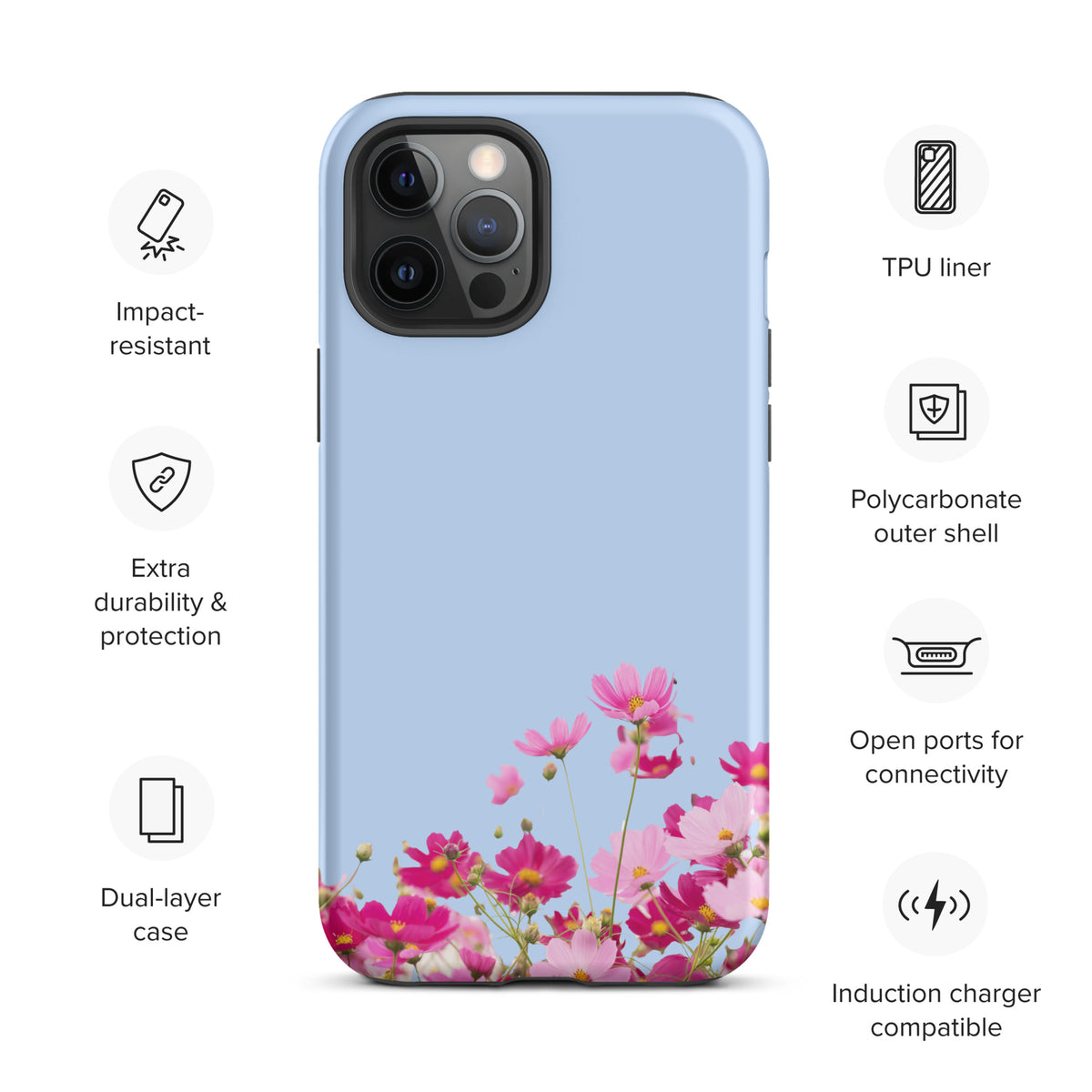 Phone Case for iPhone with Blooming Floral Charm (xx212)