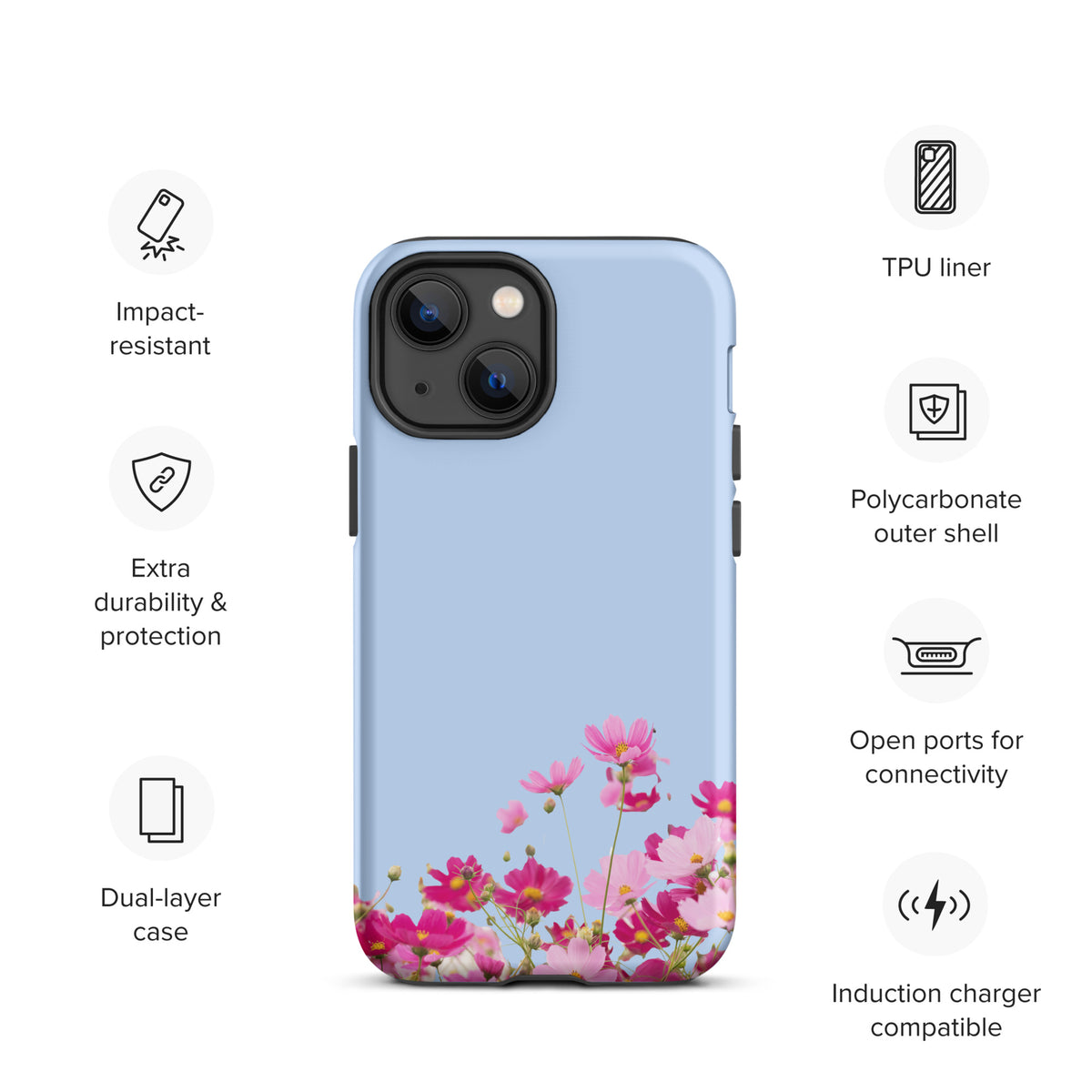 Phone Case for iPhone with Blooming Floral Charm (xx212)