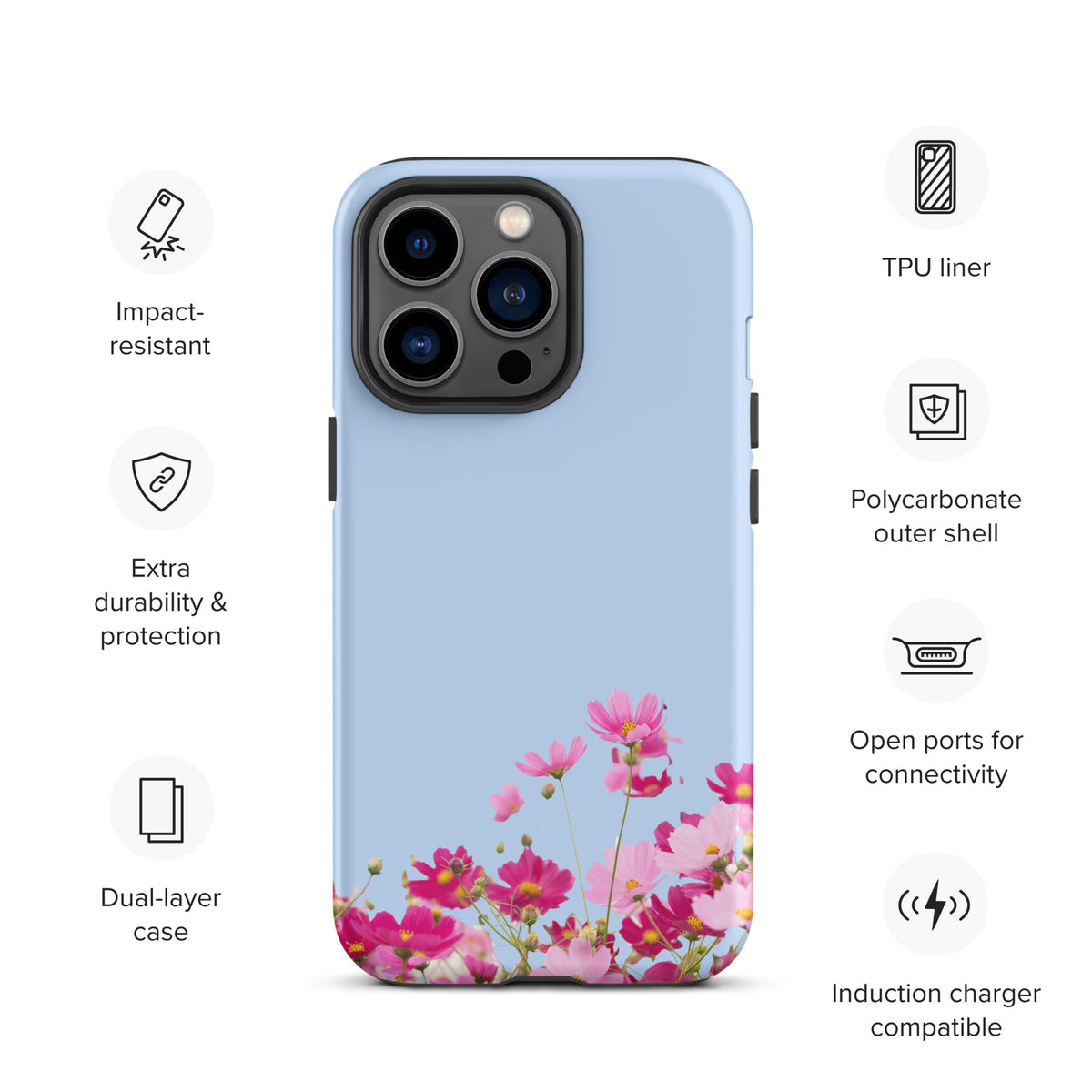 Phone Case for iPhone with Blooming Floral Charm (xx212)