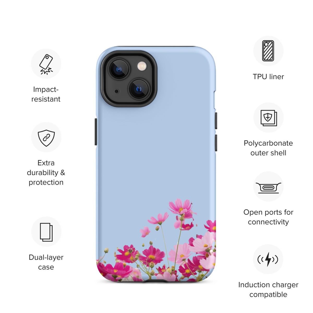 Phone Case for iPhone with Blooming Floral Charm (xx212)