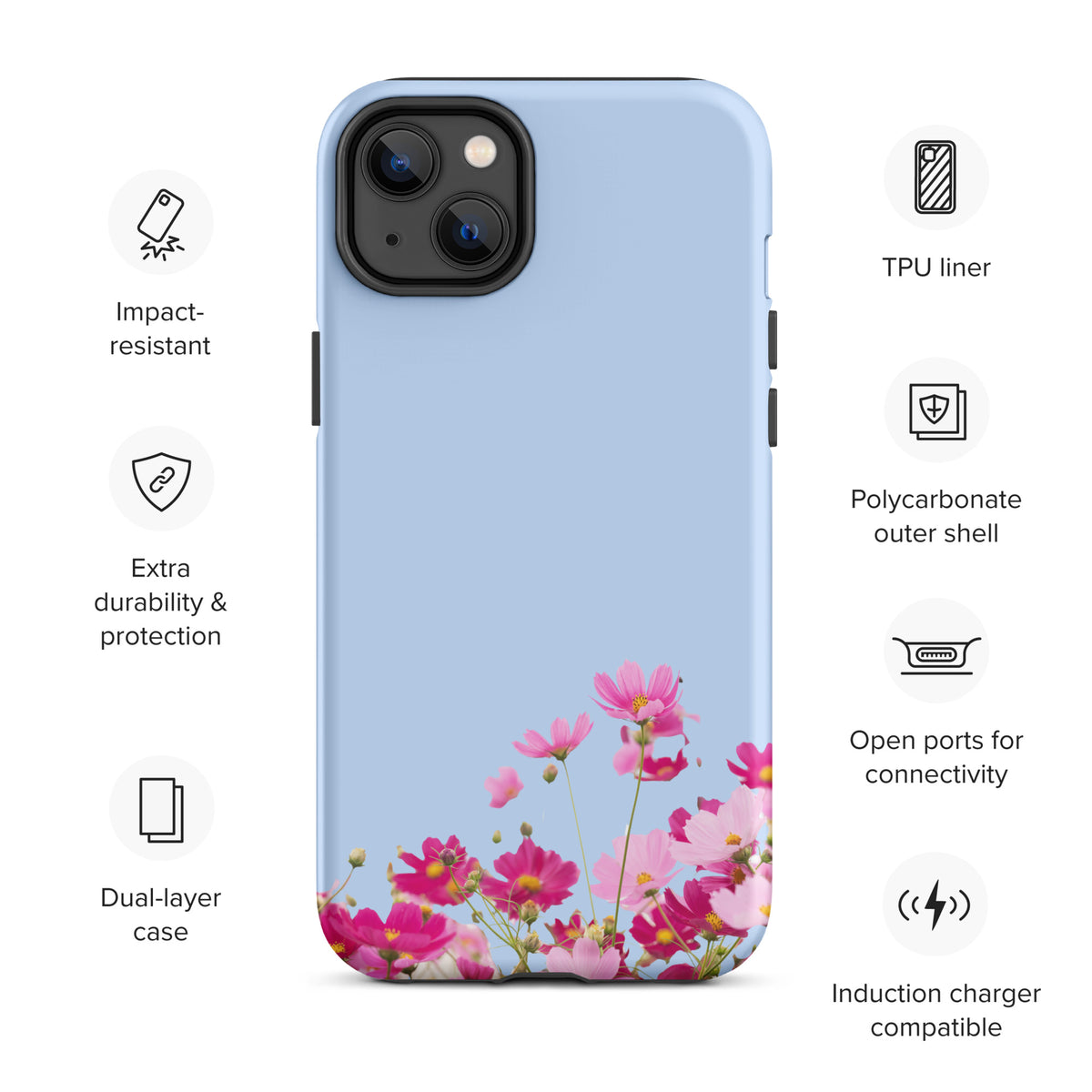 Phone Case for iPhone with Blooming Floral Charm (xx212)
