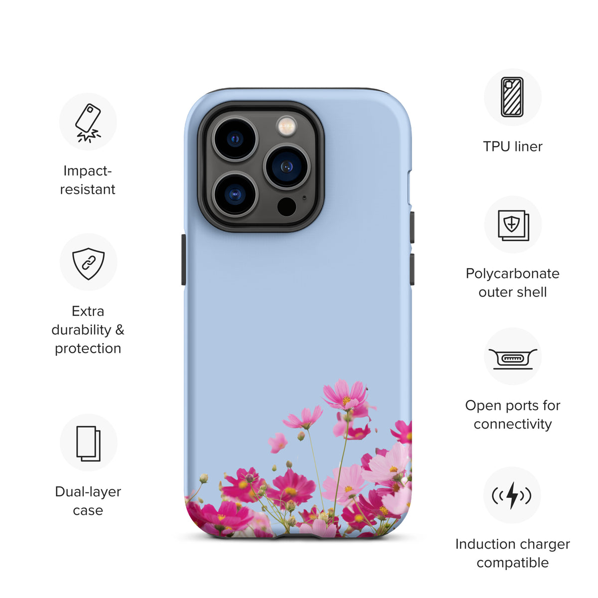 Phone Case for iPhone with Blooming Floral Charm (xx212)