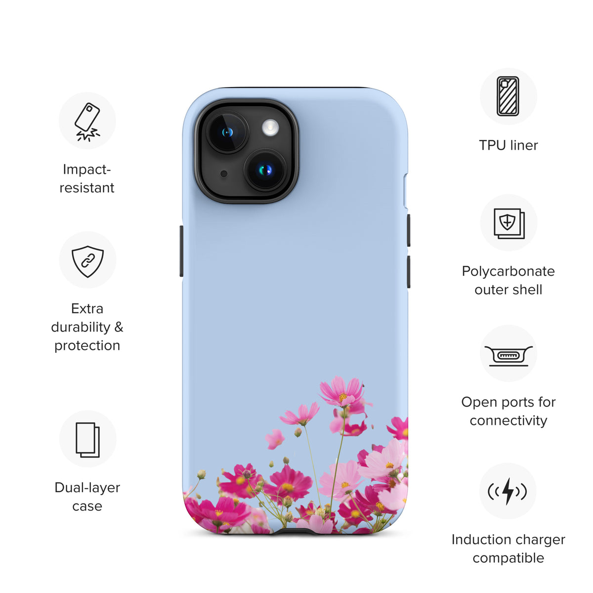 Phone Case for iPhone with Blooming Floral Charm (xx212)
