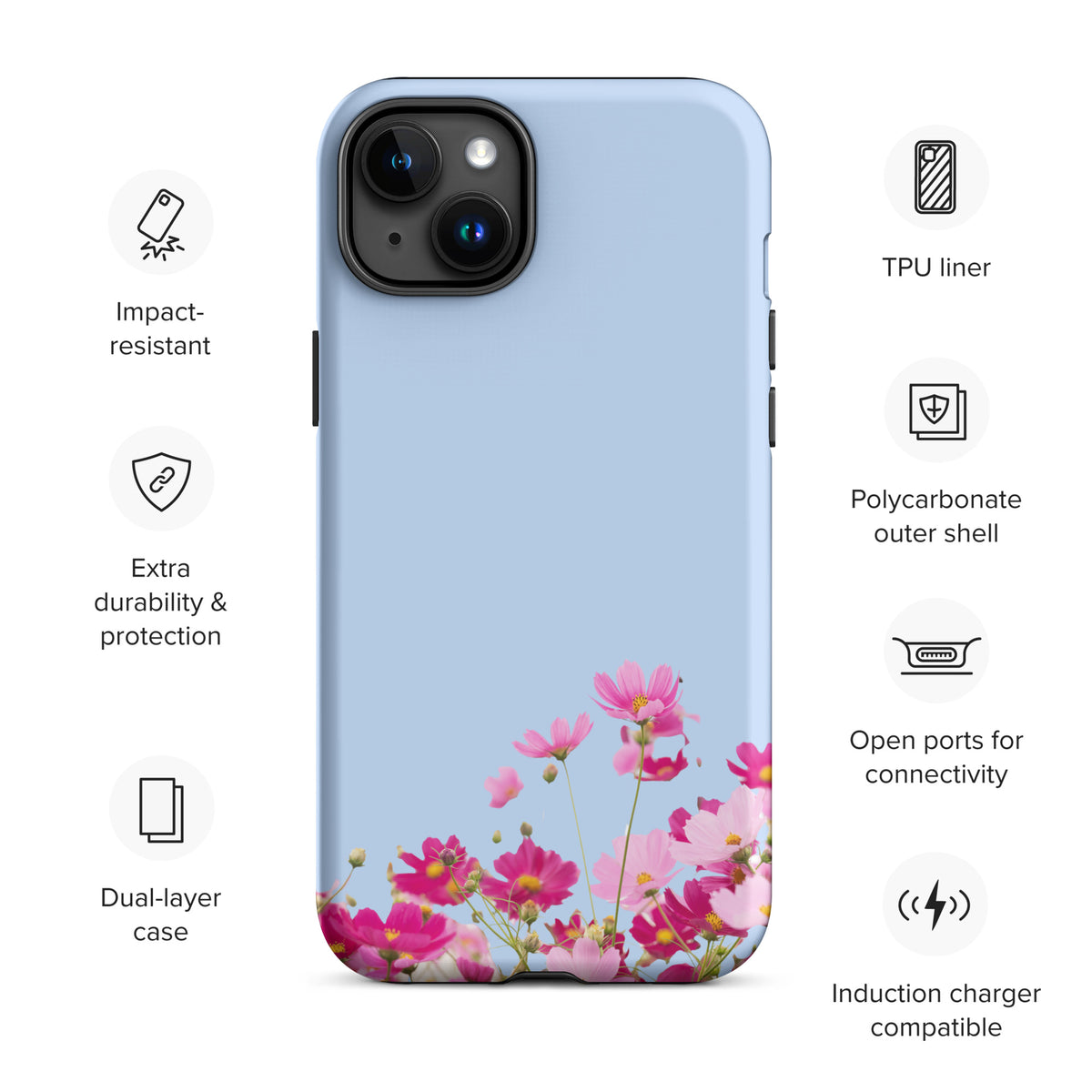 Phone Case for iPhone with Blooming Floral Charm (xx212)