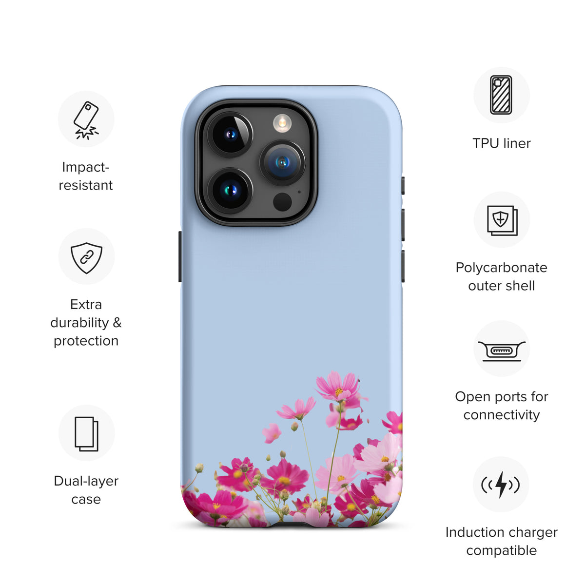 Phone Case for iPhone with Blooming Floral Charm (xx212)