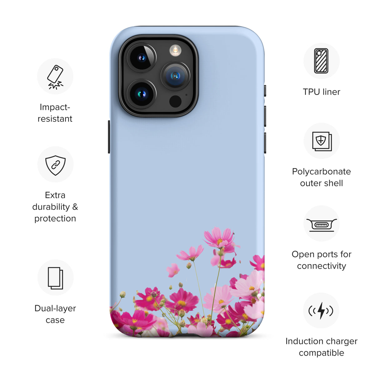 Phone Case for iPhone with Blooming Floral Charm (xx212)