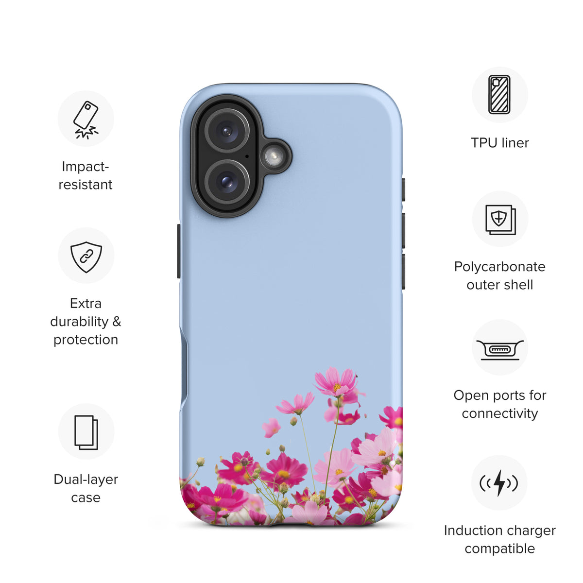 Phone Case for iPhone with Blooming Floral Charm (xx212)