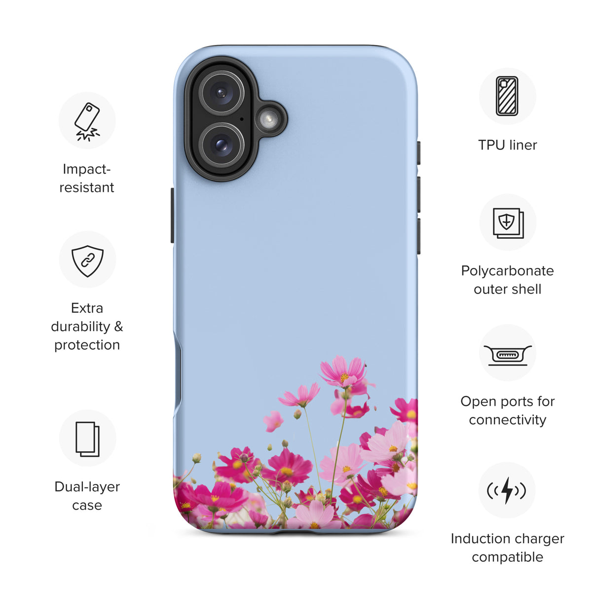 Phone Case for iPhone with Blooming Floral Charm (xx212)