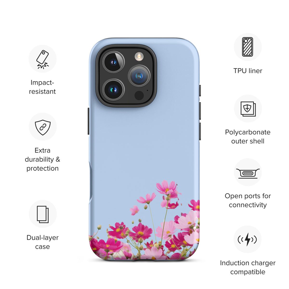 Phone Case for iPhone with Blooming Floral Charm (xx212)