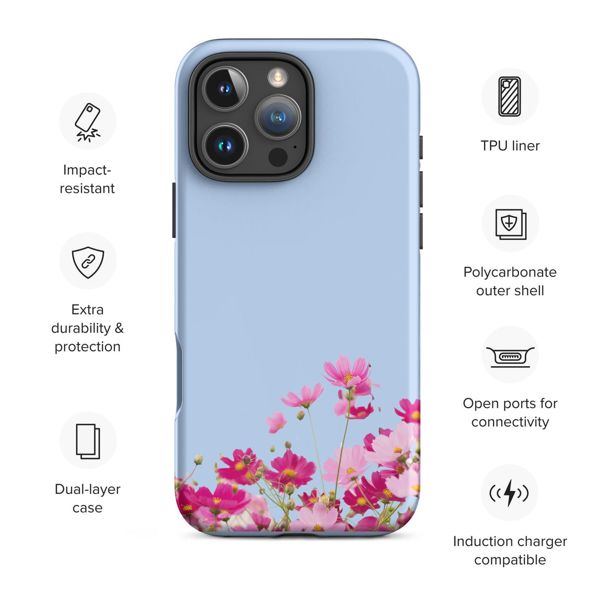 Phone Case for iPhone with Blooming Floral Charm (xx212)