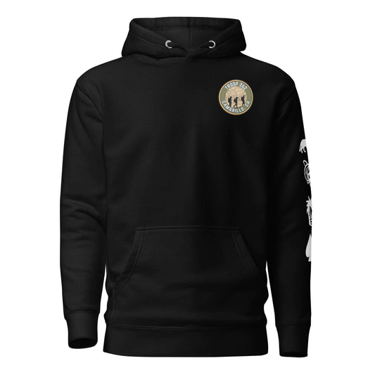 Adult Unisex Hoodie – Hiking Ultimate Edition in black with logo and design, perfect for outdoor adventures.