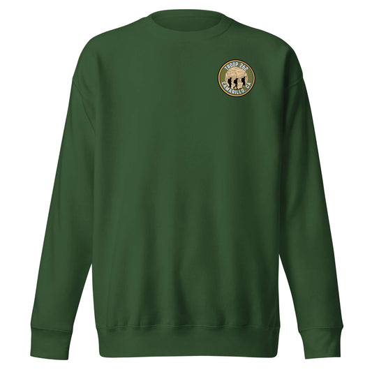 Adult Unisex Premium Sweatshirt in green representing Troop 262, perfect for leaders and outdoor activities.