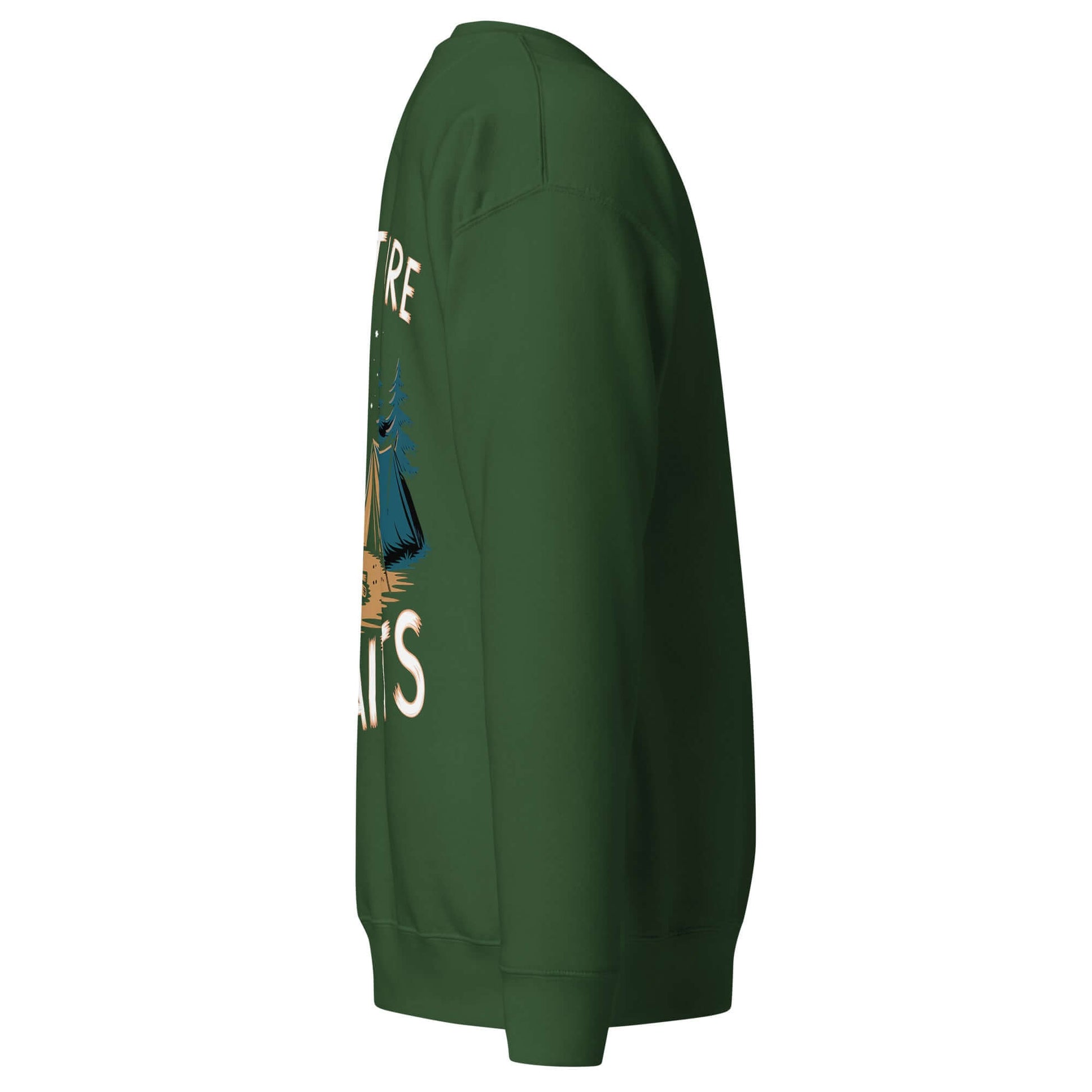 Side view of Adult Unisex Premium Sweatshirt in green for Troop 262, featuring a stylish design and superior comfort.