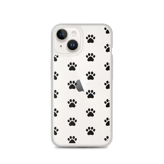 Phone Case for iPhone featuring a minimalist paw print pattern, perfect for pet lovers.