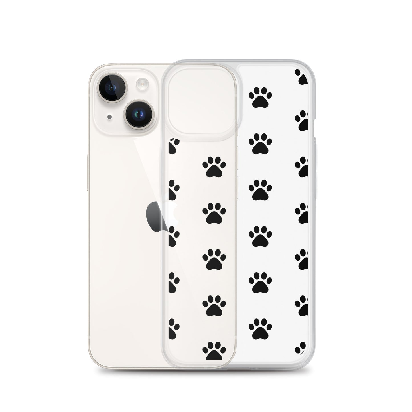 Phone Case for iPhone with a playful paw print pattern in a minimalist style for pet lovers