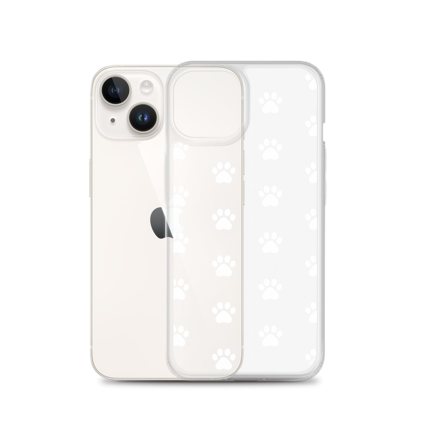 Phone Case for iPhone featuring a minimalist paw print pattern, perfect for pet lovers.