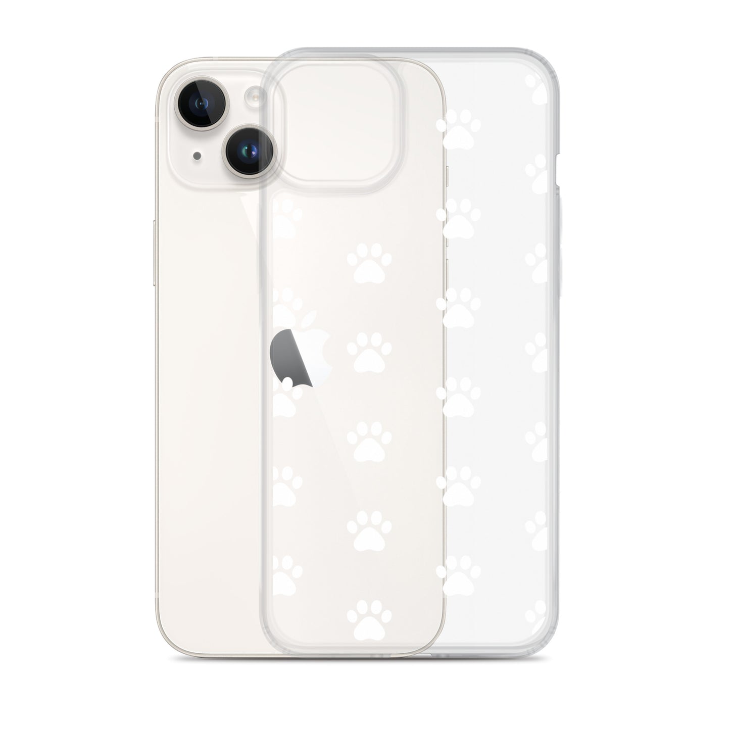 Phone Case for iPhone featuring a minimalist paw print pattern, perfect for pet lovers.