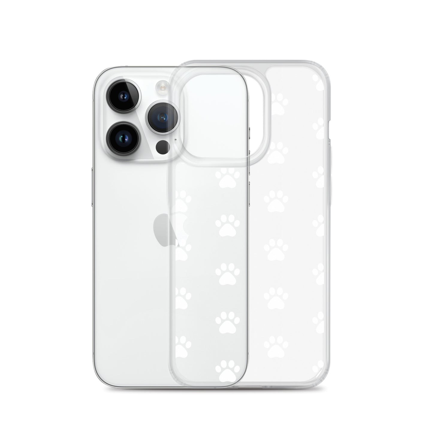 Phone Case for iPhone featuring a paw print pattern, designed for pet lovers with a minimalist style.