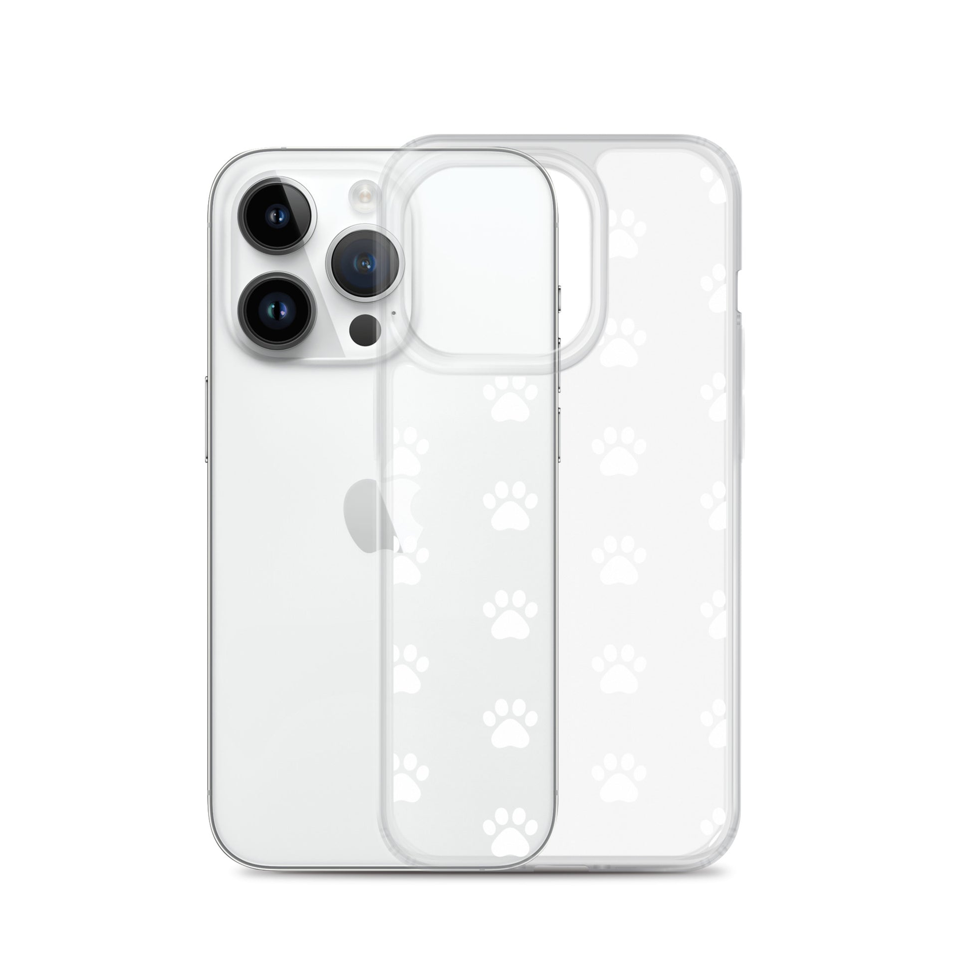 Phone Case for iPhone featuring a paw print pattern, designed for pet lovers with a minimalist style.