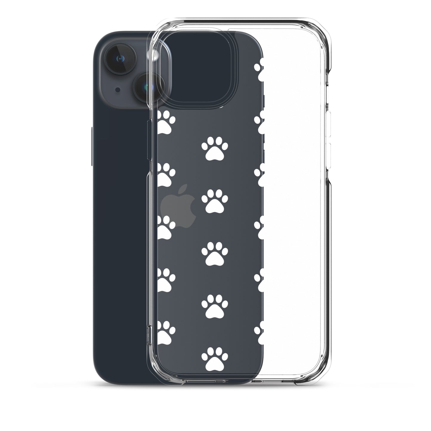 Phone Case for iPhone featuring playful paw print pattern, designed for pet lovers with minimalist style.