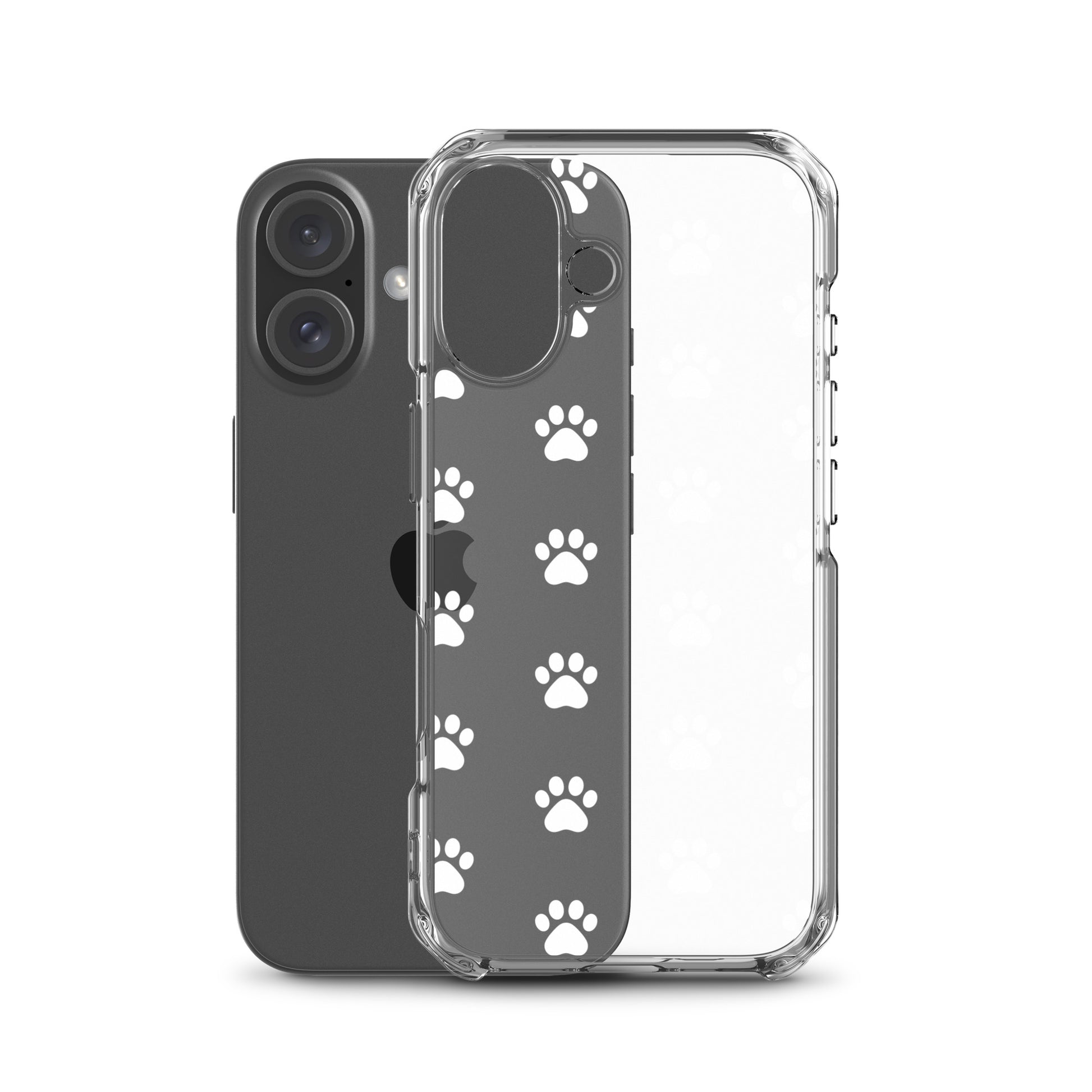 Phone Case for iPhone featuring a playful paw print pattern in a minimalist style, perfect for pet lovers.