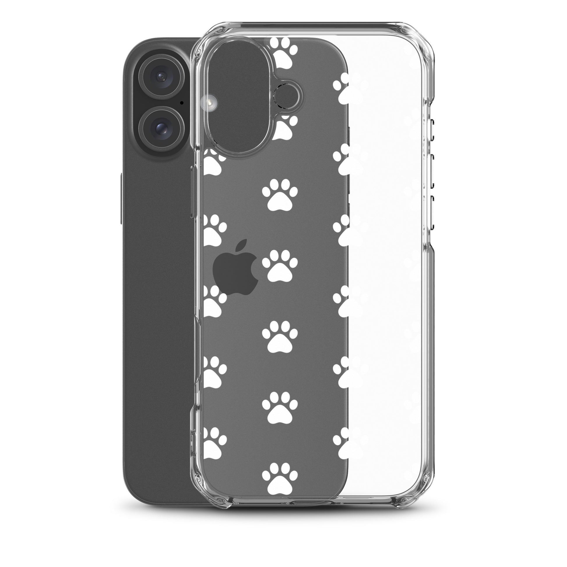 Phone Case for iPhone featuring a minimalist paw print pattern, perfect for pet lovers.