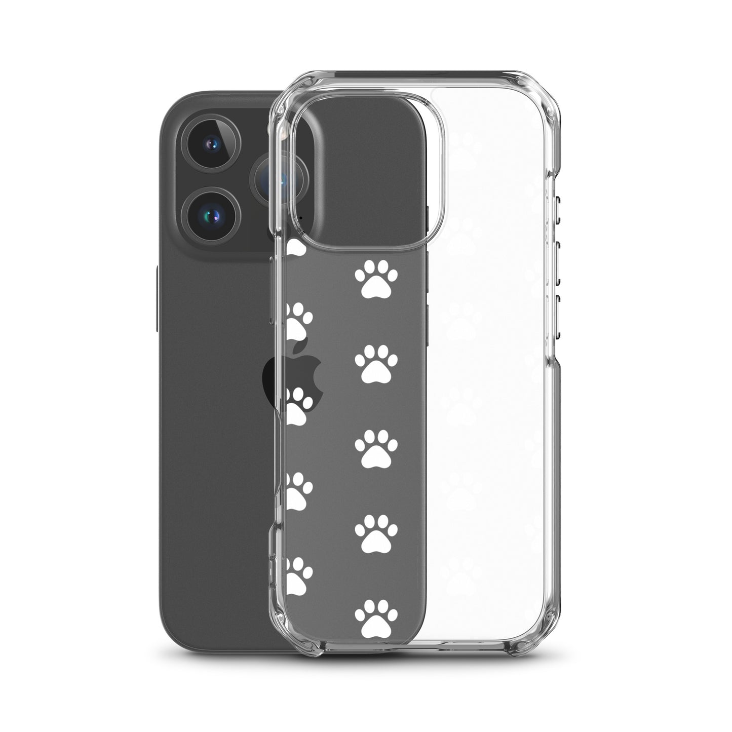 Phone Case for iPhone featuring minimalist paw print pattern, perfect for pet lovers.