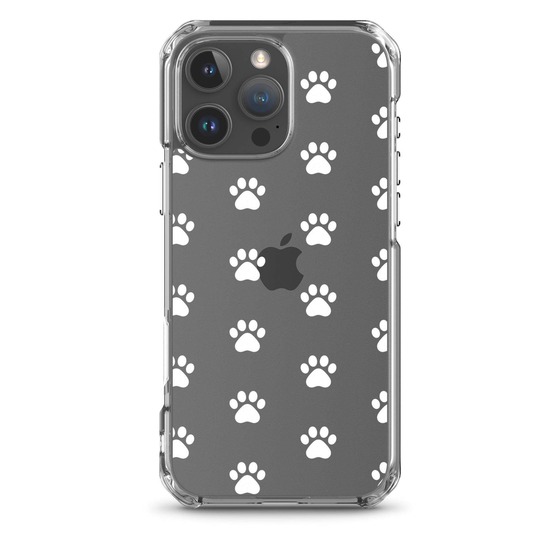 Phone Case for iPhone with minimalist paw print pattern, perfect for pet lovers, showcasing a clean look.